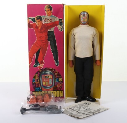 Vintage Six Million Dollar Man Maskatron Deny's Fisher Action Figure Doll boxed.