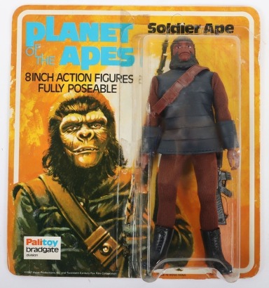 Vintage Bradgate Mego Planet of the Apes Soldier Ape action figure doll carded moc.