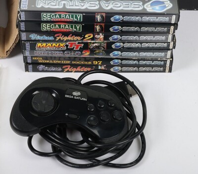 Sega Saturn Console boxed with games. - 4