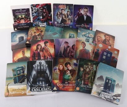 Nineteen BBC Doctor Who DVD Steelbooks Steel books.