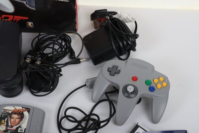 Nintendo 64 Goldeneye 007 Console boxed with loose games and controllers. - 3