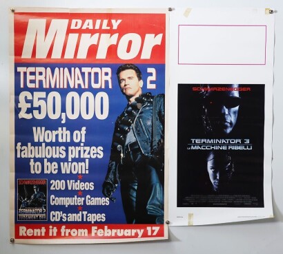 Scarce Original Daily Mirror Terminator 2 Promotional Poster.