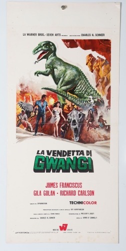 Original Gwangi Ray Harryhausen cinema Italian Locadina Locandina Movie Film Poster.