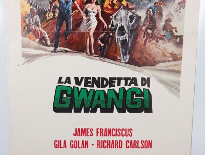 Original Gwangi Ray Harryhausen cinema Italian Locadina Locandina Movie Film Poster. - 3
