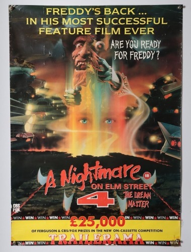Original Scarce Nightmare on Elm Street 4 The Dream Master Film Poster.