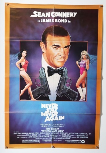 Original James Bond 007 Never Say Never Again 1983 Film Poster.