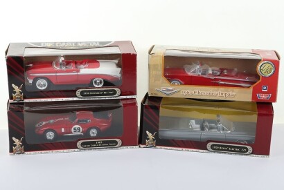 Four Die Cast 1/18 scale model cars.