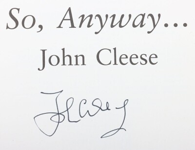 Signed Autograph John Cleese So, Anyway Book. Very good condition. Obtained at the Marlowe Theatre Canterbury. And Randall and Hopkirk deceased book and The Golden Age of Children's Television book. Good condition. (3 items). - 2