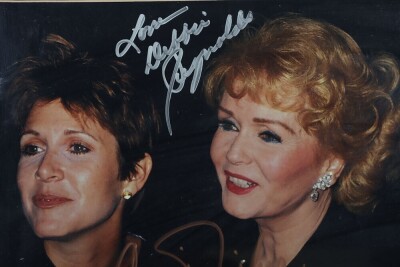 Scarce Carrie Fisher and Debbie Reynolds Singed Autograph picture with certificate of authenticity. - 2