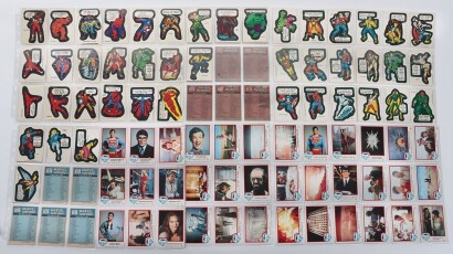 Four complete Vintage Super Hero Trading card Sticker sets.