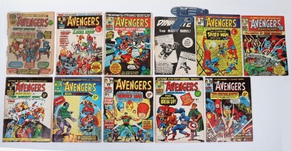 Collection of Vintage UK Marvel The Avengers Comics 1 to 10 and Wonder Weapon gun.