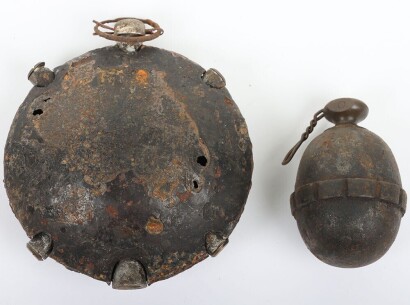 WW1 German Hand Grenades, Egg and Turtle Types.