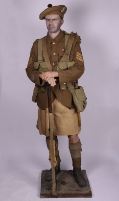 WW1 Scottish Royal Highlander Black Watch Museum Display