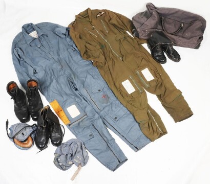 RAF Cold War Era Holdall with Flying Equipment, Suits, Boots and Helmets.