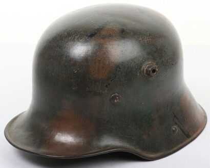 WW1 German M-16 Steel Combat Helmet with Camouflage Finish