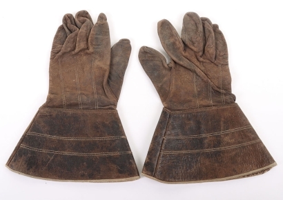 Pair of Brown Leather Flying Gloves