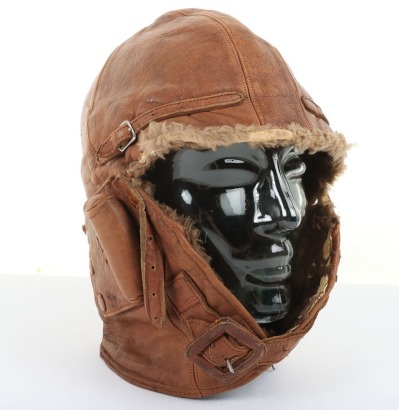 WW1 Royal Flying Corps Cut Down Cowl Pattern Leather Flying Helmet