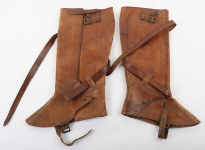 Interesting Pair of Officers Leather Gaiters