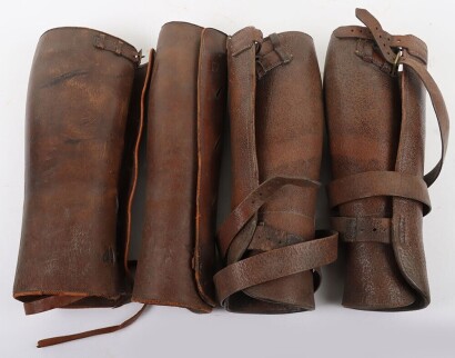 2x Pairs of Brown Leather Gaiters
