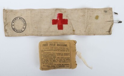 WW1 British First Field Dressing & Medical Arm Band.
