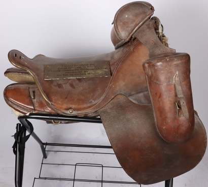 Airlie Collection - Boer War Saddle Belonging to Lieutenant-Colonel David Stanley William Ogilvy, 11th Earl of Airlie, Who was Shot From This Very Saddle Leading the Cavalry Charge of the 12th Royal Lancers at the Battle of Diamond Hill on 11th June 1900,