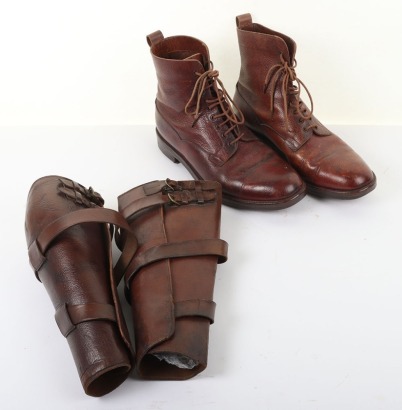 British Officers Leather Ankle Boots and Gaiters
