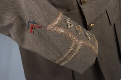 Great War Canadian Expeditionary Force Intelligence Staff Officers Cuff Rank Tunic and Gor Blimey Pattern Officers Cap - 9