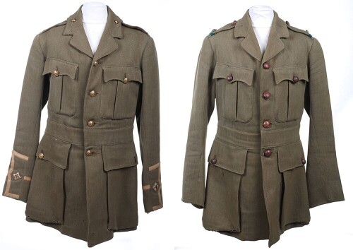 WW1 British Officers Tunics, Two Examples, Ox and Bucks Light Infantry.