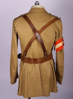WW1 British Staff Colonels Tunic with Steel Combat Helmet Having Original Cloth Trench Cover, - 18