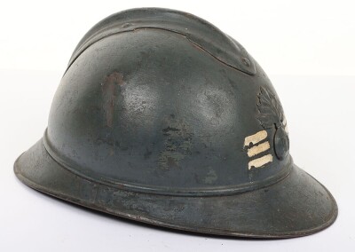 WW1 French Infantry M-15 Adrian Pattern Steel Helmet - 3