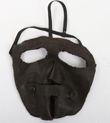 Early French Leather Cork Flying/Crash Helmet and Face Mask - 2