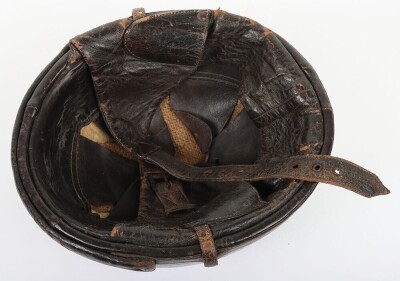 Early French Leather Cork Flying/Crash Helmet and Face Mask - 7