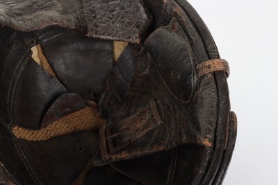 Early French Leather Cork Flying/Crash Helmet and Face Mask - 8