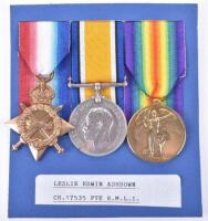 Great War 1914-15 Star Medal Trio Royal Marine Light Infantry