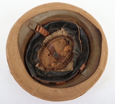 WW1 British Steel Combat Helmet with Trench Cover - 4