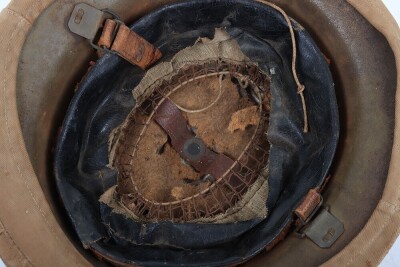 WW1 British Steel Combat Helmet with Trench Cover - 5