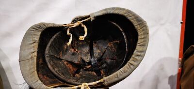 WW1 French Dragoon Troopers Helmet with Original Trench Cover - 2