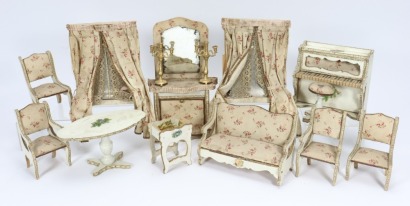 Suite of Victor Fran&ccedil;ois Bolant dolls house furniture, late 19th century,
