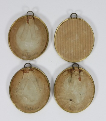 Four 19th century miniature portraits, - 2