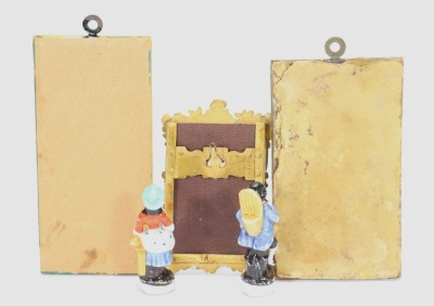 Three miniature mirrors for dolls house, - 2