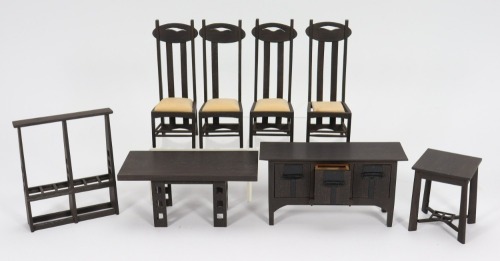 Clive Felton Charles Rennie Mackintosh dolls house furniture,