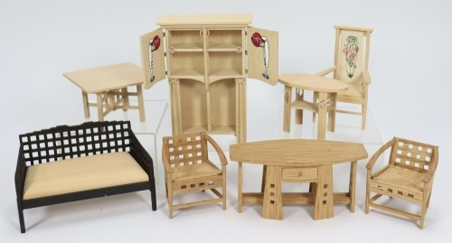 Clive Felton Charles Rennie Mackintosh dolls house furniture,