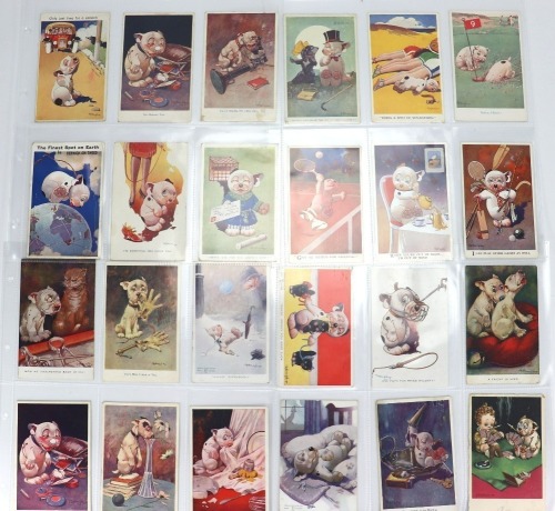 Collection of twenty-four original G.E Studdy Bonzo postcards,