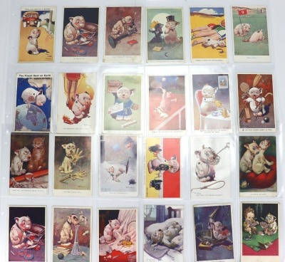 Collection of twenty-four original G.E Studdy Bonzo postcards,