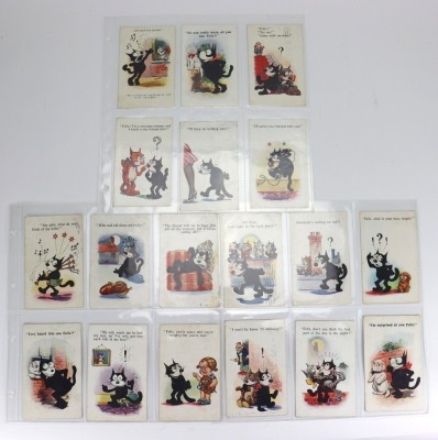 Eighteen Felix the Cat Postcards, 1920s,