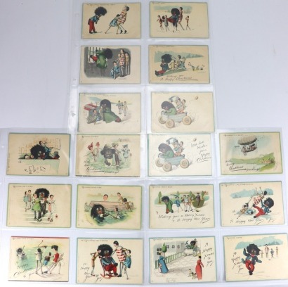 Eighteen Florence K Upton Dutch Doll and Golly Postcards, 1900/14,