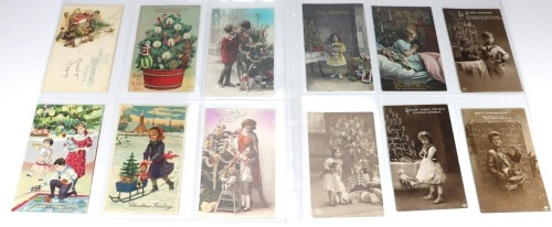 Collection of eighteen Edwardian Christmas postcards,