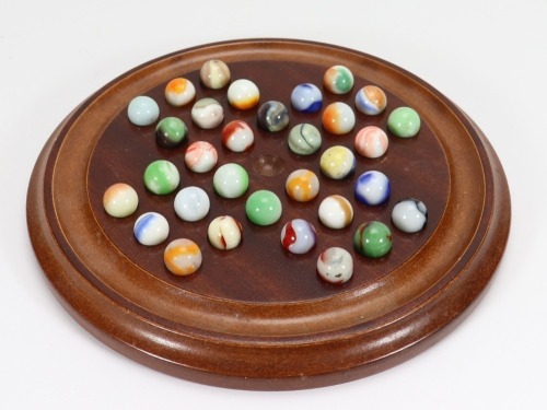 Mahogany wooden Solitaire board,