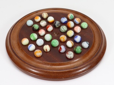 Mahogany wooden Solitaire board,