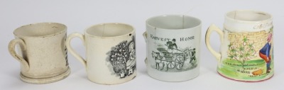 Playing Marbles two 19th century children's china mugs, - 2